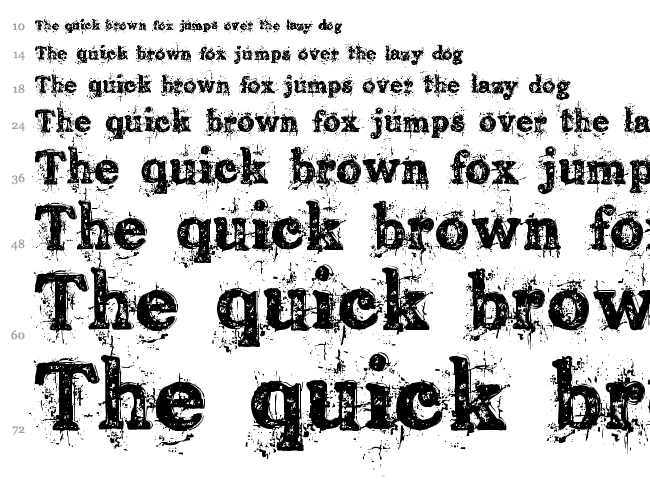 Old Printing Press font waterfall